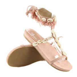 Sandałki z muszelkami różowe 8225 Pink 2