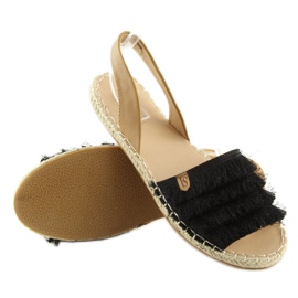Espadryle w karaibskim stylu czarne 8413 1
