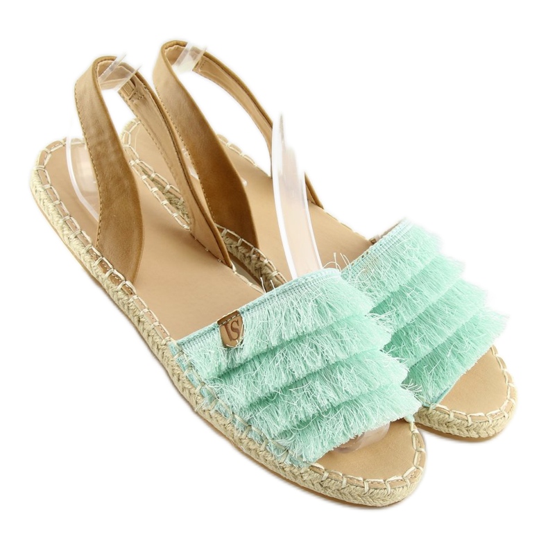 Espadryle w karaibskim stylu miętowe 8413 Mint zielone 2