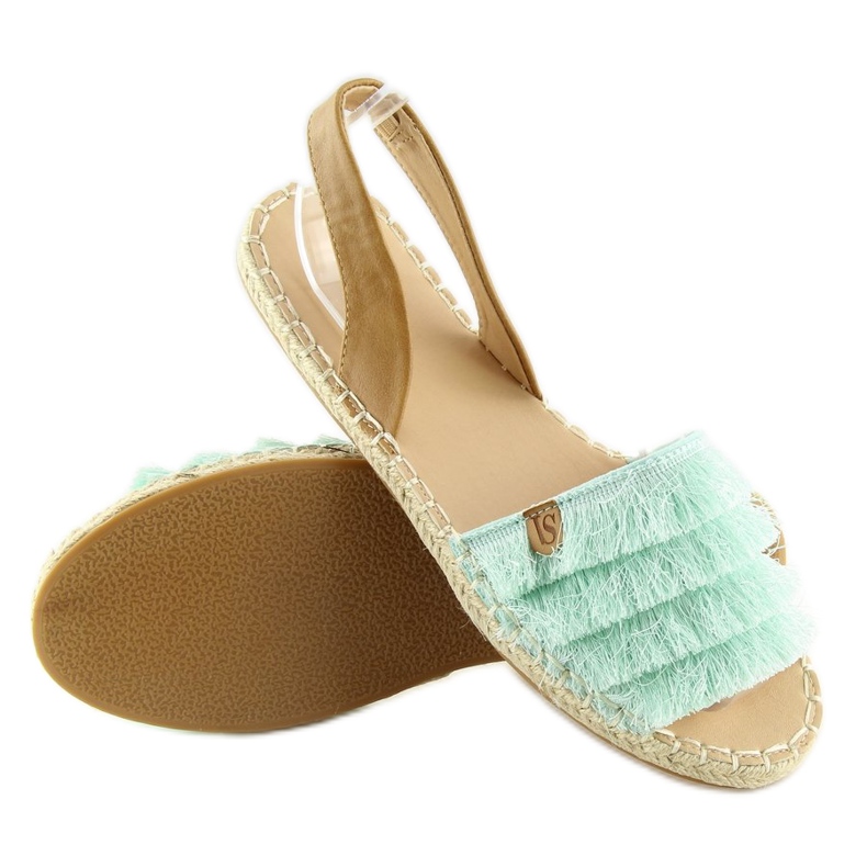 Espadryle w karaibskim stylu miętowe 8413 Mint zielone 1