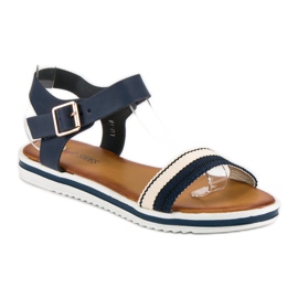 Top Shoes Marynarskie sandały damskie niebieskie 2