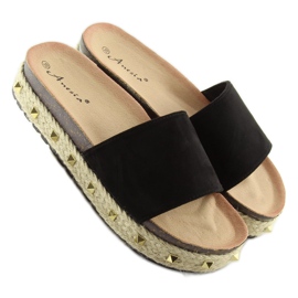 Klapki espadryle czarne N-15 black 1