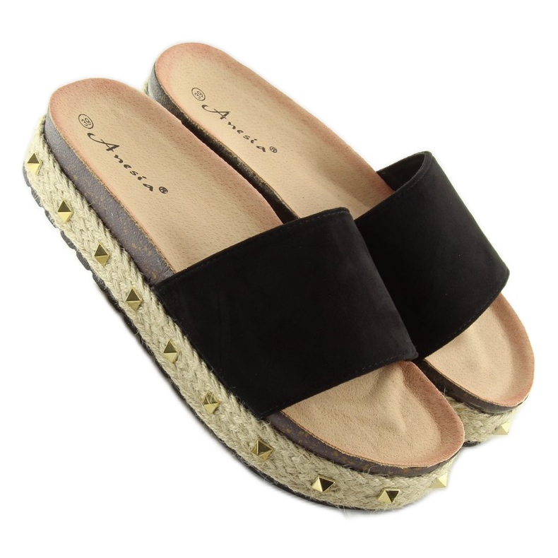 Klapki espadryle czarne N-15 black 1