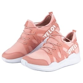 Modne buty sportowe białe różowe 2