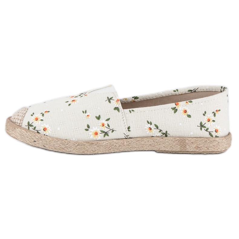Espadryle w kwiaty vices białe 1