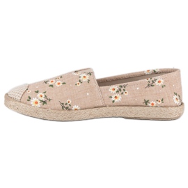 Espadryle w kwiaty vices brązowe 1