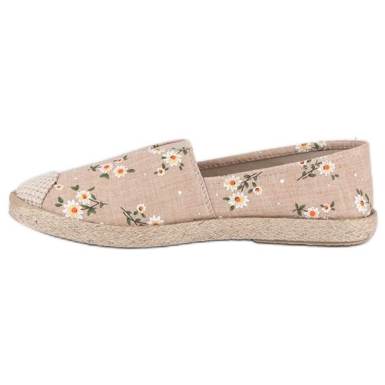 Espadryle w kwiaty vices brązowe 1