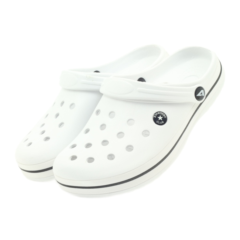 American Club Kroksy clogsy klapki sandały białe 4