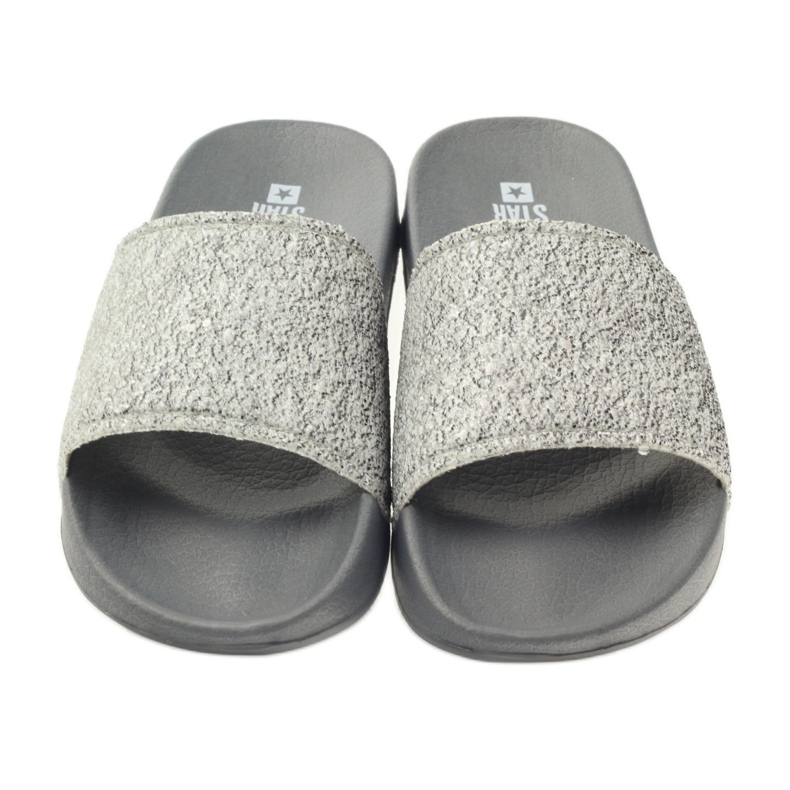 Klapki profilowane Big Star brokat szare 3