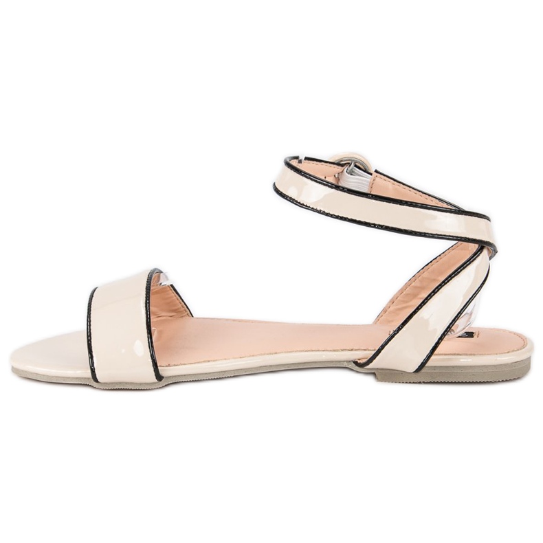 Lakierowane sandały vices brązowe 1