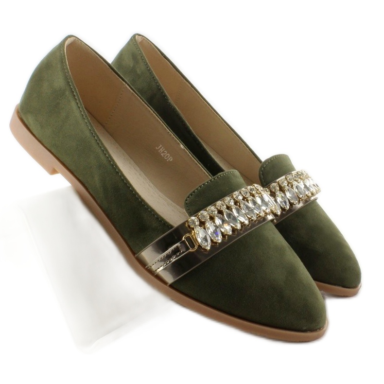 Eleganckie lordsy z cyrkoniami JH20P Green zielone 2