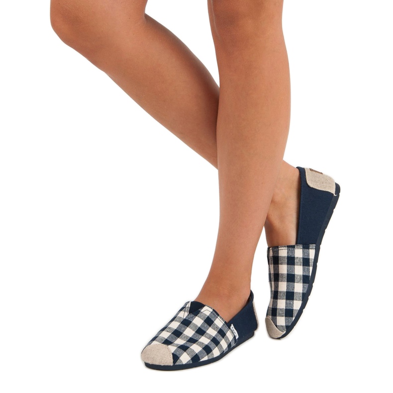 L. Day Granatowe slipony w kratkę brązowe 1