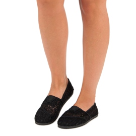 Czarne koronkowe baleriny 1