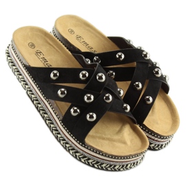 Klapki espadryle czarne BV-418 black 2