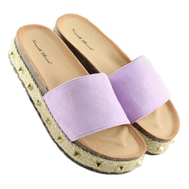 Klapki espadryle fioletowe LS51 L.PURPLE 2