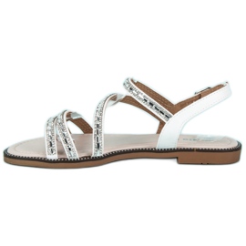 Nio Nio Stylowe sandały płaskie białe 1