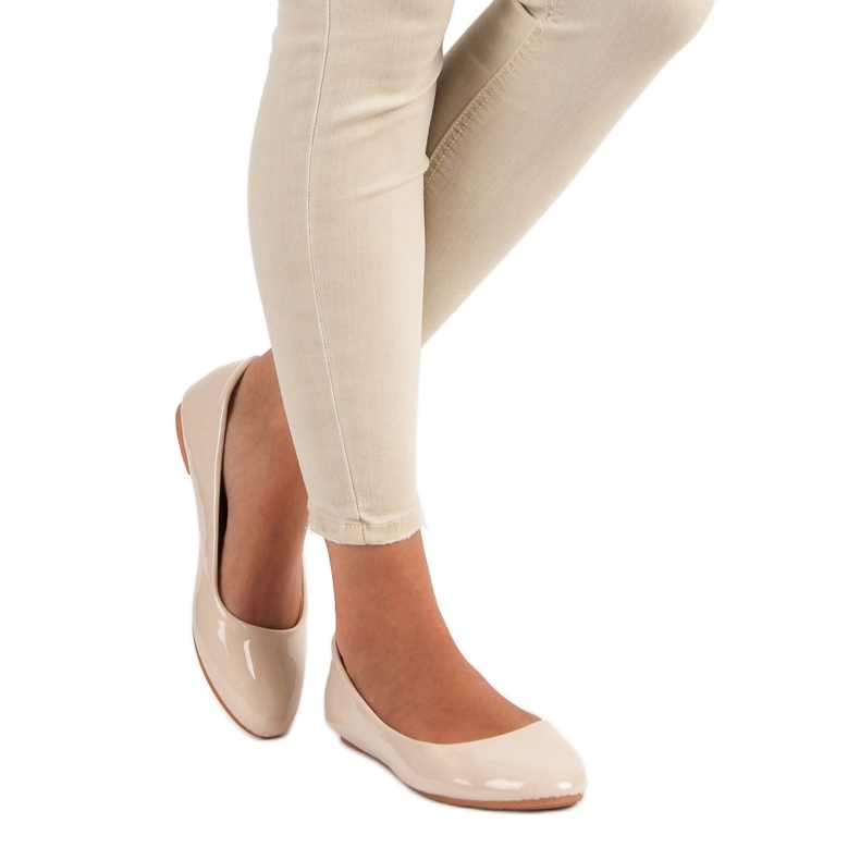 Diamantique Lakierowane baleriny brązowe 1