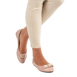 Lakierowane baleriny z kokardą różowe 1