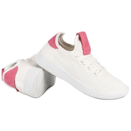 Białe obuwie sportowe różowe 6
