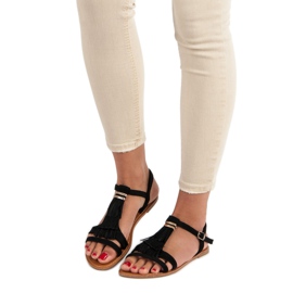 Abloom Sandały z frędzlami czarne 1