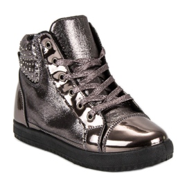 Wiązane sneakersy brązowe 1