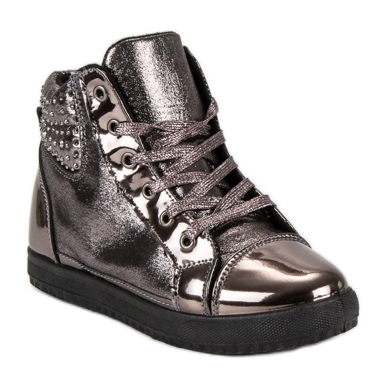 Wiązane sneakersy brązowe 1