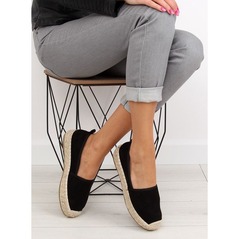 Espadryle damskie czarne BB10P black 1
