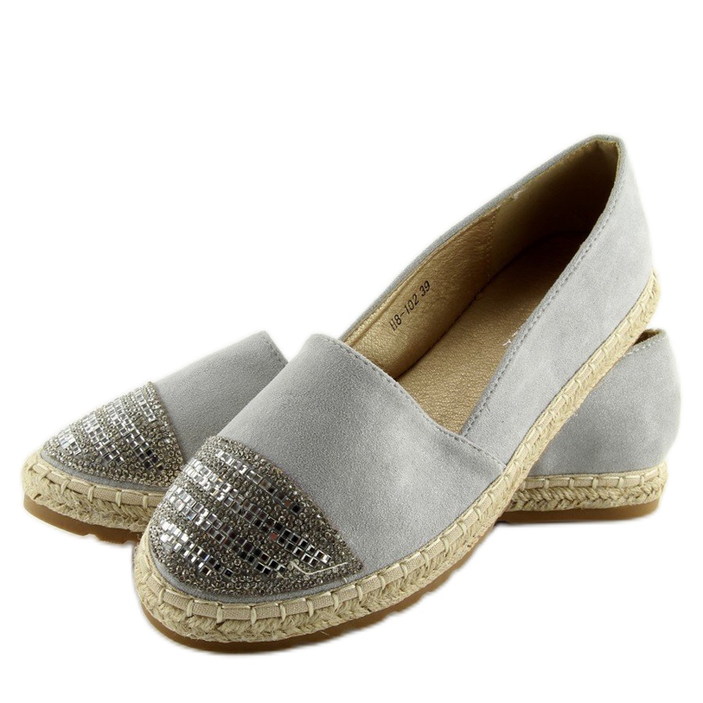 Espadryle damskie szare H8-102 Silver 1