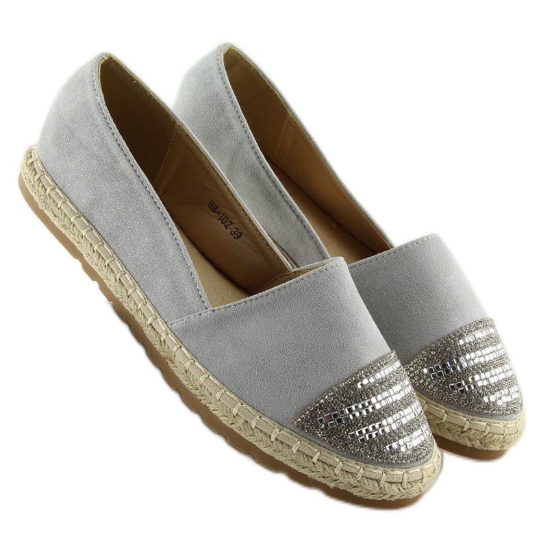 Espadryle damskie szare H8-102 Silver 2