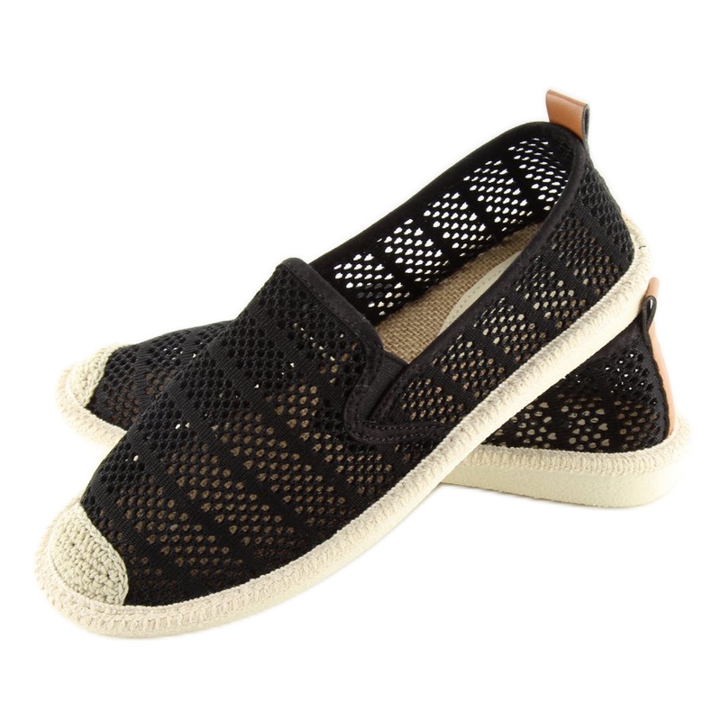 Espadryle siateczkowe czarne F01B Black 1