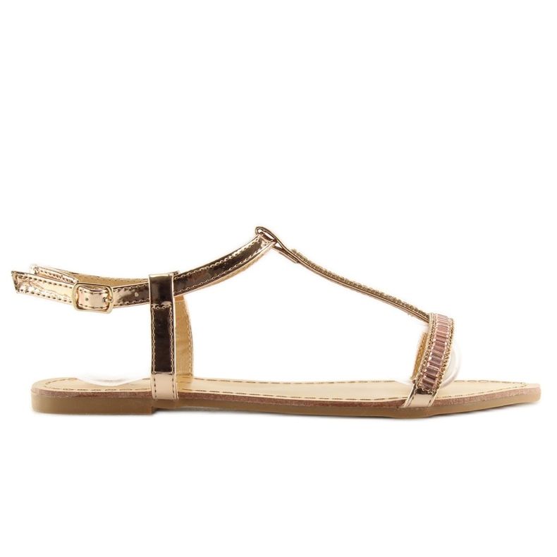 Sandałki z cyrkoniami różowe SY644 2