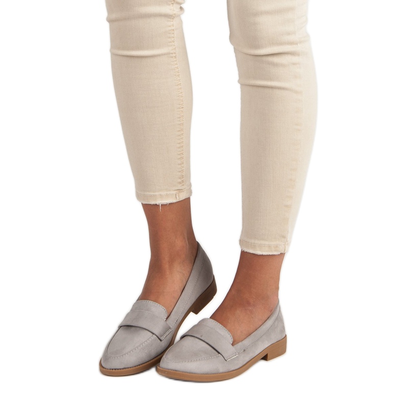 Small Swan Zamszowe mokasyny szare 2