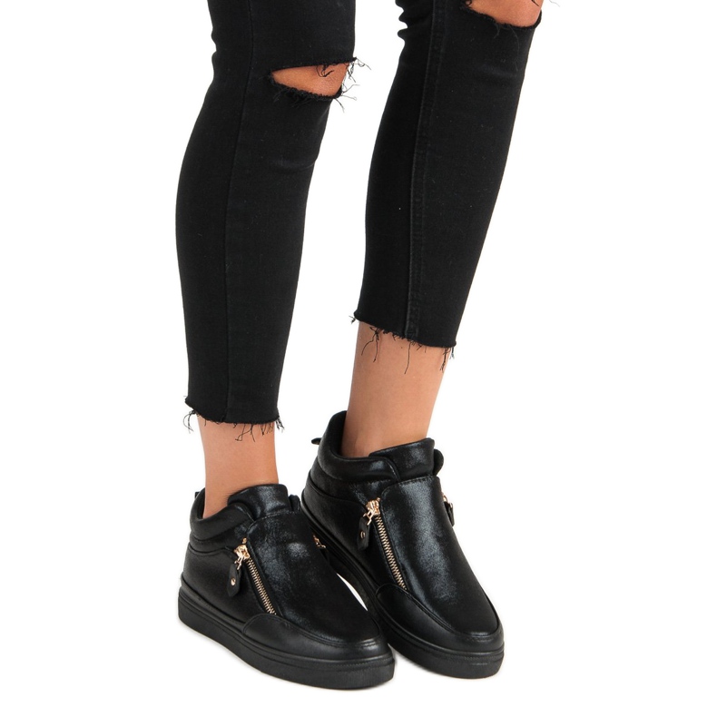 Lgm Czarne trampki na suwak 1