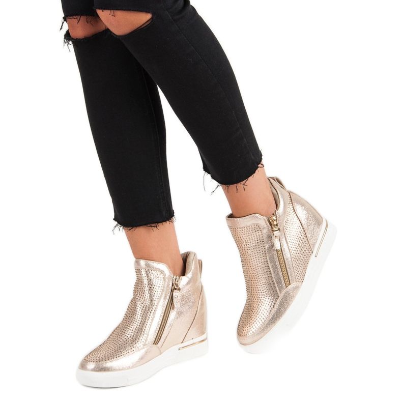 Sneakersy na suwak żółte 1