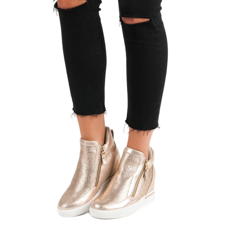 Sneakersy na suwak żółte 2