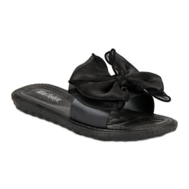 Klapki z kokardą czarne 1