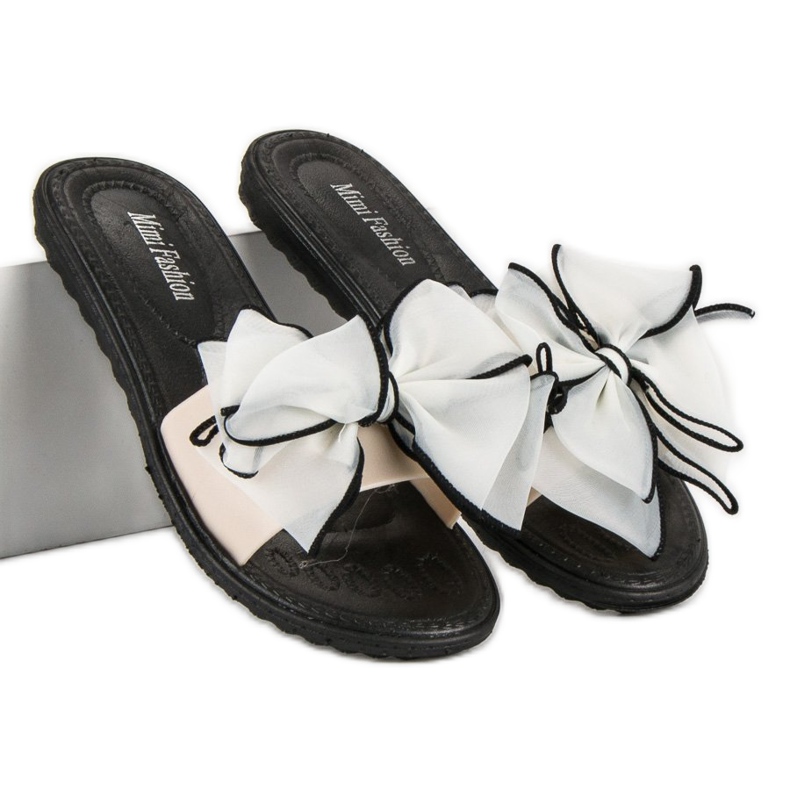 Klapki z kokardą brązowe 1