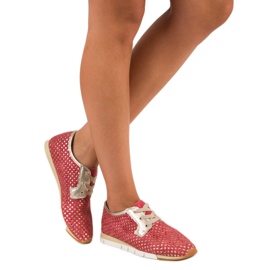 Kylie Modne Wiązane Trampki czerwone 2