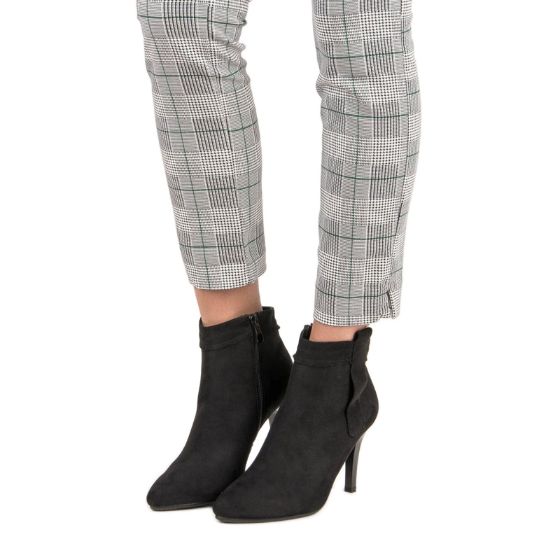 Klasyczne botki szpilki czarne 2