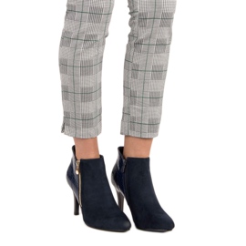 Granatowe botki na szpilce niebieskie 1