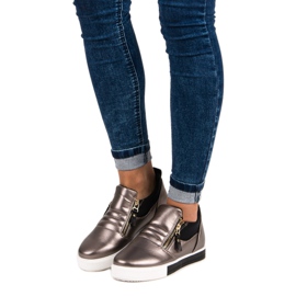 Grafitowe trampki na suwak szare 1