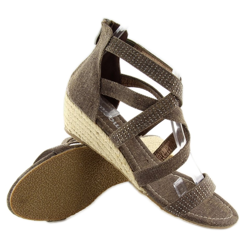 Sandały espadryle ME11783 coffe brązowe 1