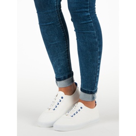 Kylie Ażurowe Wiązane Trampki białe 1