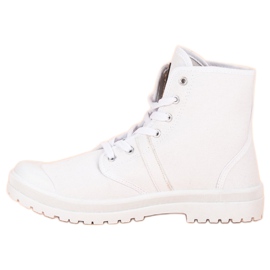 Mckeylor Materiałowe workery damskie białe 1