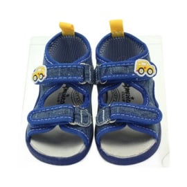 American Club American sandałki buty dziecięce wkładka skórzana niebieskie żółte 4