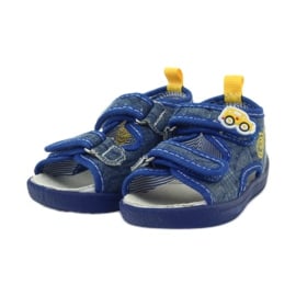 American Club American sandałki buty dziecięce wkładka skórzana niebieskie żółte 3