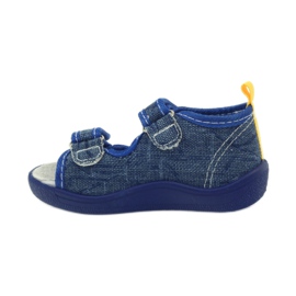 American Club American sandałki buty dziecięce wkładka skórzana niebieskie żółte 2