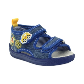 American Club American sandałki buty dziecięce wkładka skórzana niebieskie żółte 1