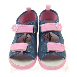American Club American sandałki buty dziecięce wkładka skórzana niebieskie różowe 4