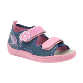American Club American sandałki buty dziecięce wkładka skórzana niebieskie różowe 1